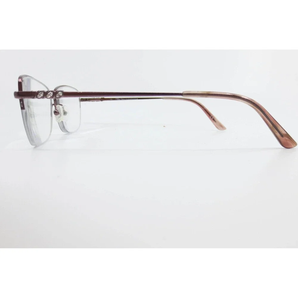 Tres Jolie by Marchon 190 601 Purple Crystal Semi-Rimless Eyeglasses 54-17-140